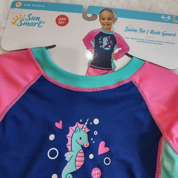 Sun Smart,Swim Tee,Rash Guard,4T - Picture 5 of 12